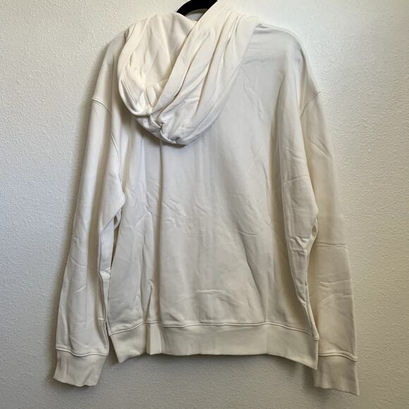 NEW Naked Wardrobe Boyfriend Oversized Full Zip Hoodie in White - Picture 3 of 10